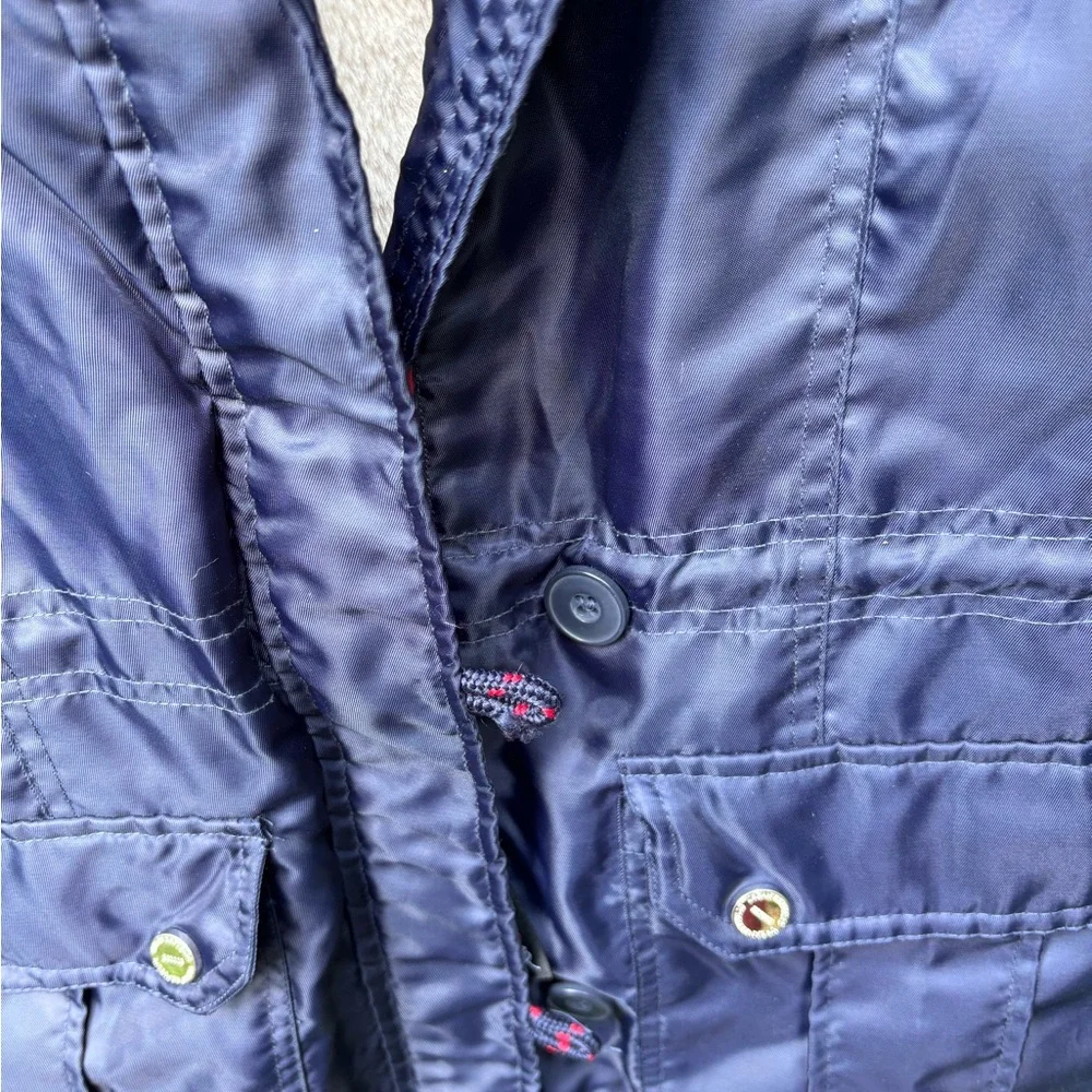 Urban Republic Navy Coat with Red Accents and Faux Fleece Lined Hoodie Size M - Picture 9 of 10